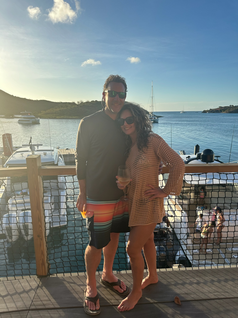 Couple enjoying a private sunset sail in Ocean City New Jersey